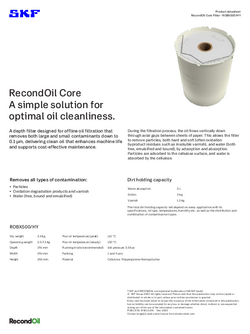 SKF RecondOil - Fisa tehnica filtru