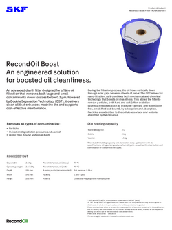 Fisa tehnica SKF RecondOil - Filtru